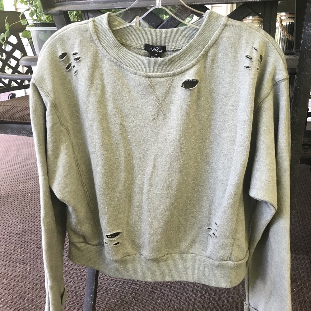 Rue21 Ripped Crew Neck